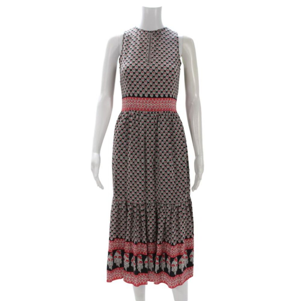 Ulla Johnson Womens Sundress Multi Color Silk Rayon High Neck Midi Size 0